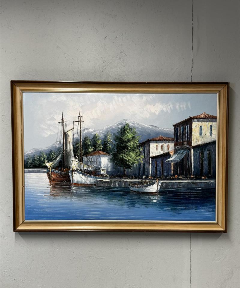 Taulu Kreikka maisemamaalaus signeerattu