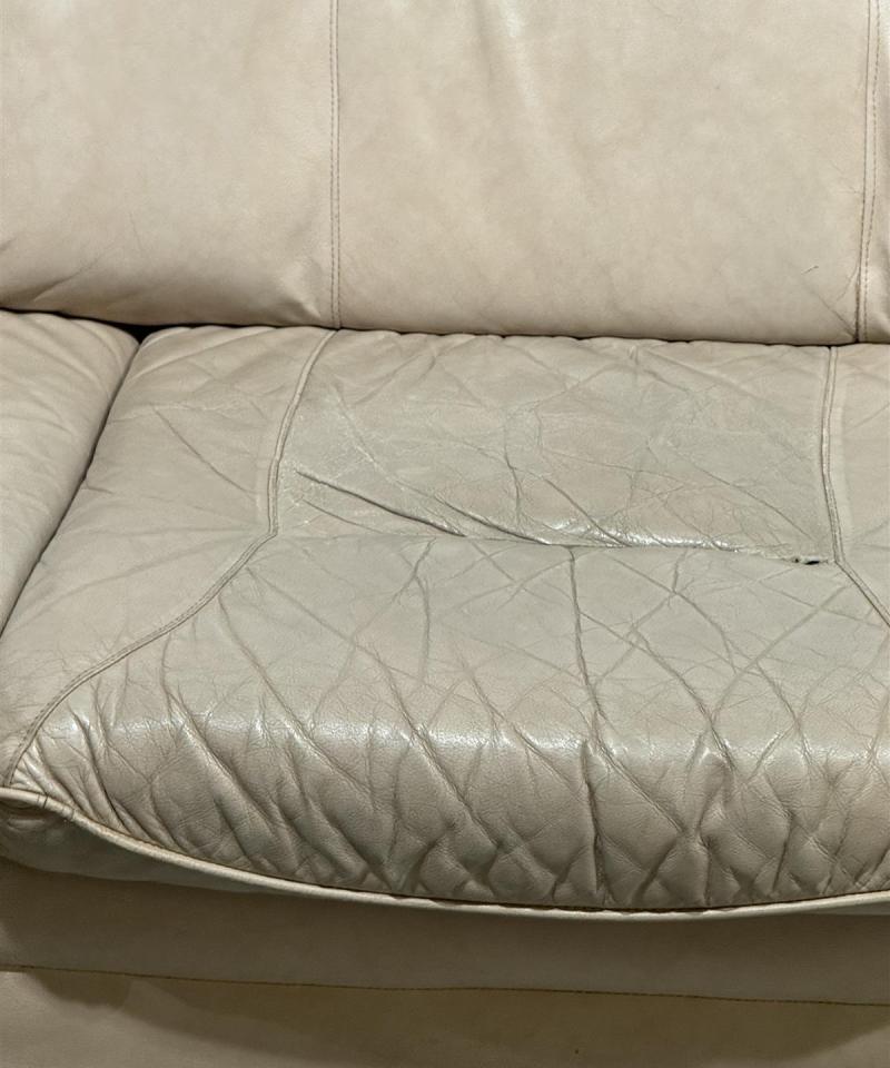 3-istuttava nahkasohva, beige