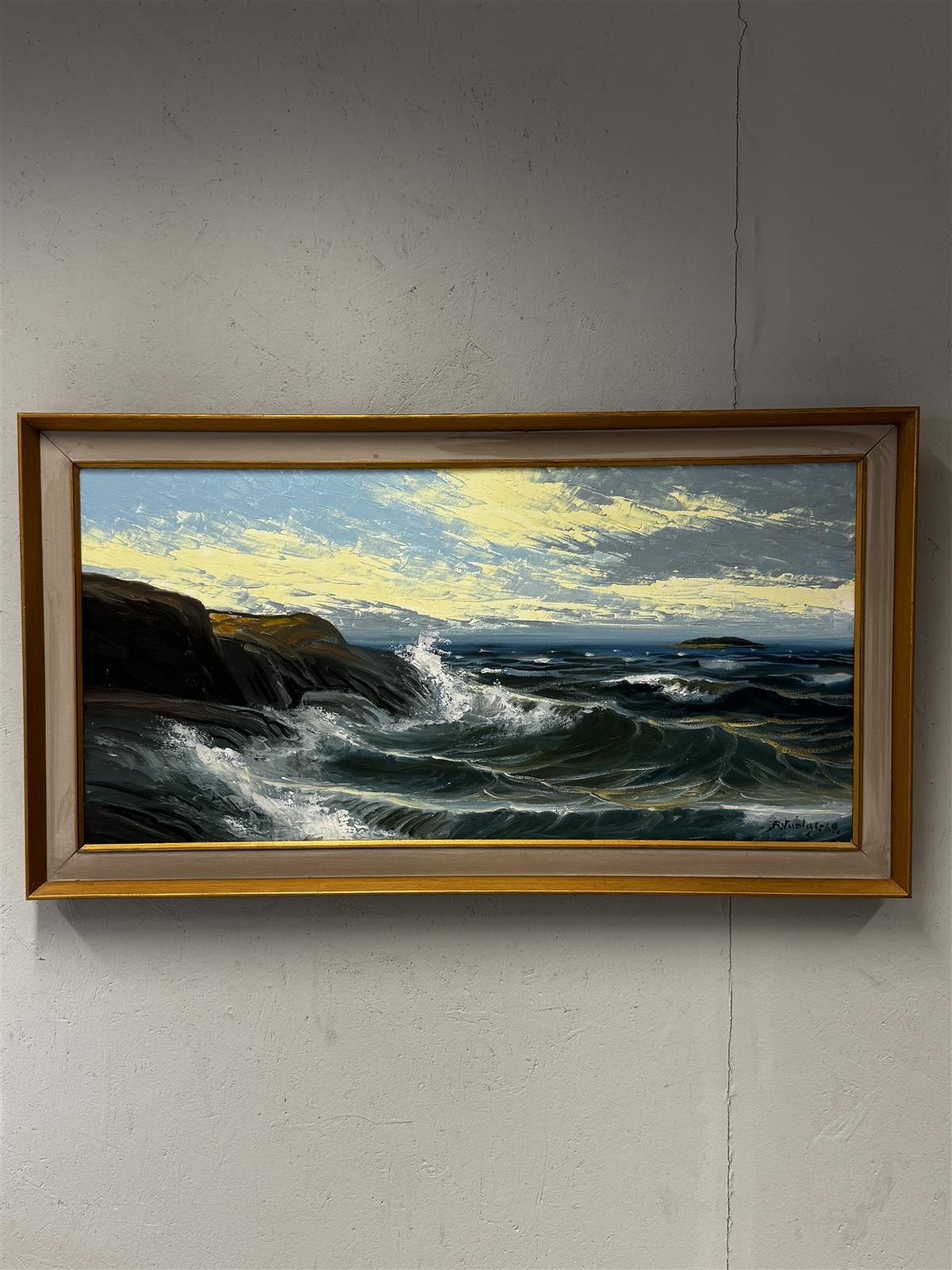 Taulu merimaisema öljyvärimaalaus Risto Vuolas