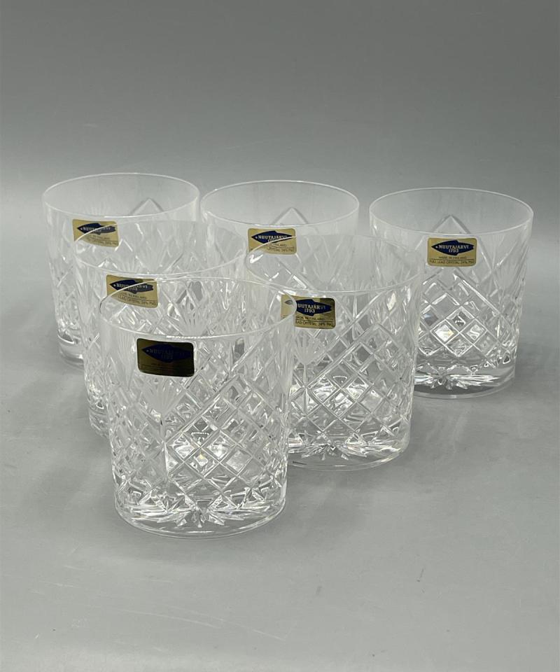 Nuutajärvi Wanha Kartano kristalli vesilasi 6kpl