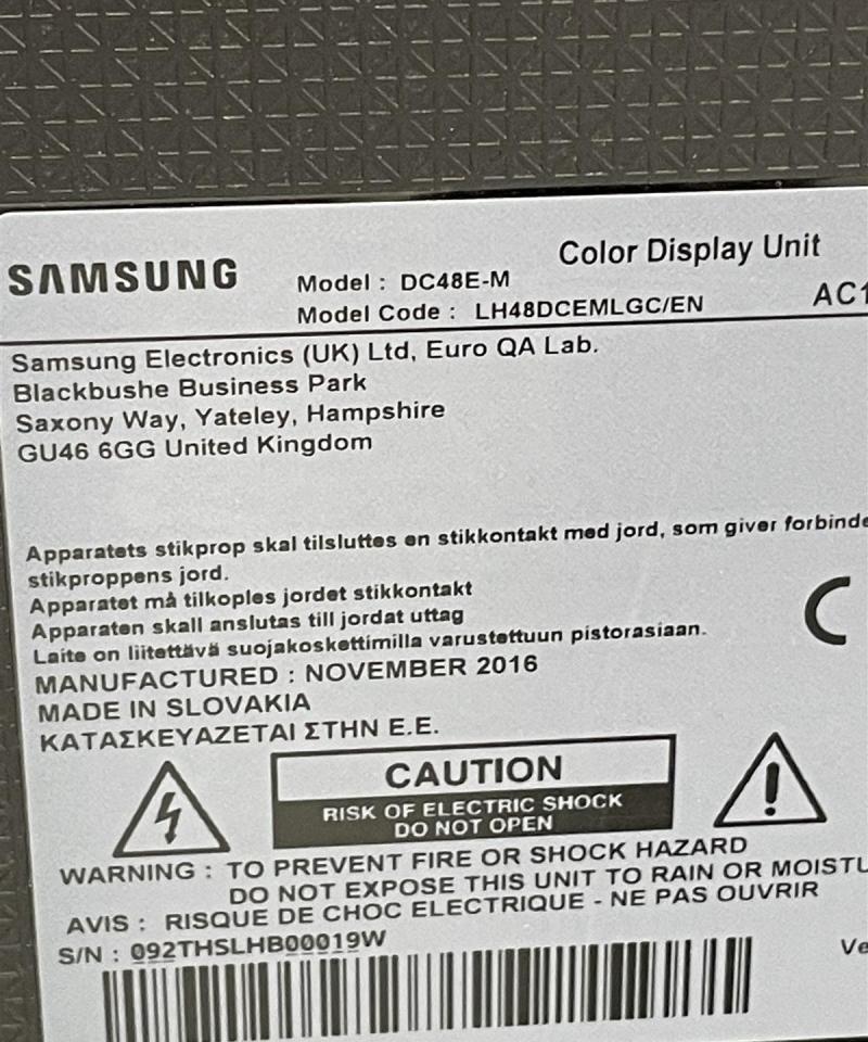 Samsung DC48E-M infonäyttö