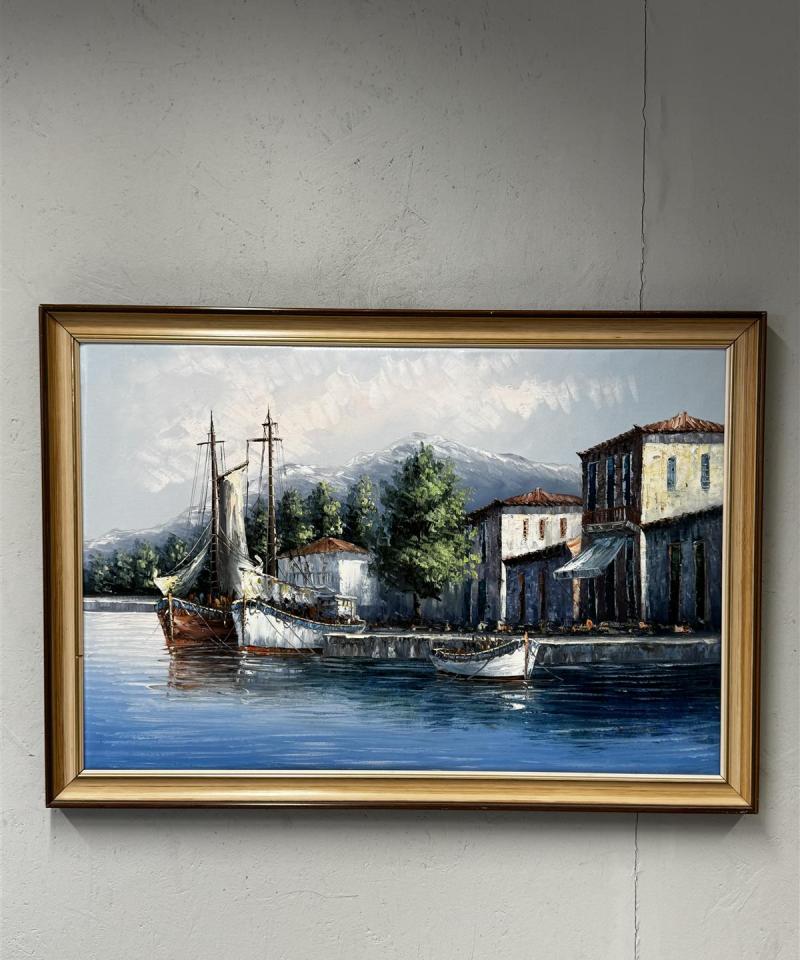 Taulu Kreikka maisemamaalaus signeerattu