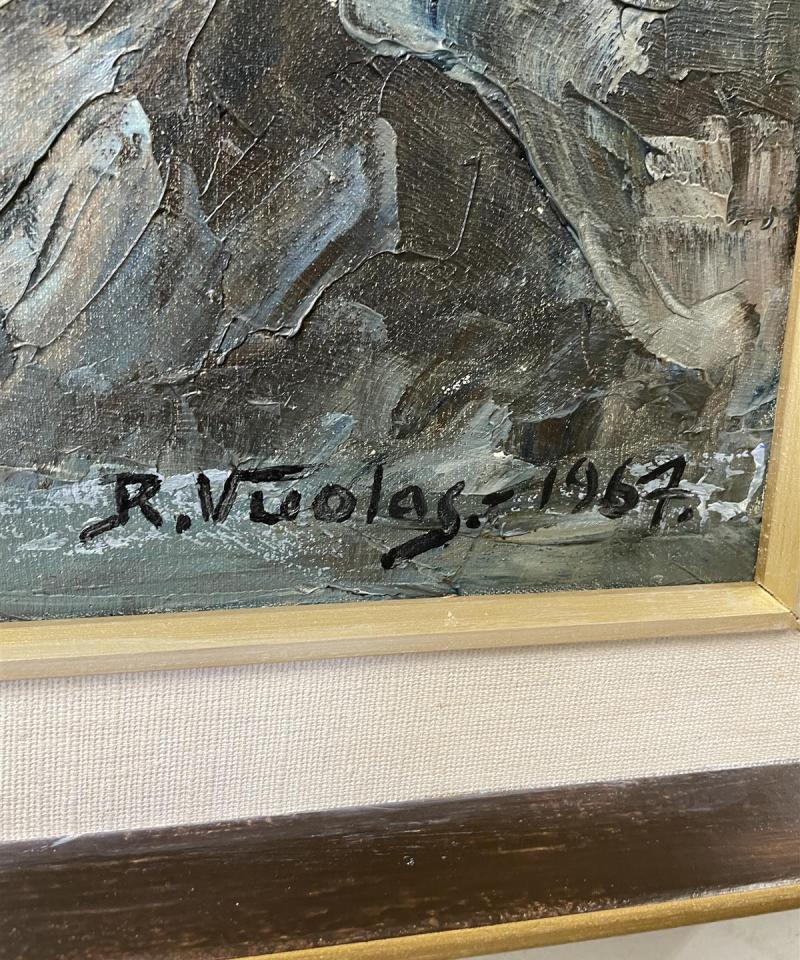 Taulu Merimaisema öljyväri, Risto Vuolas 1967