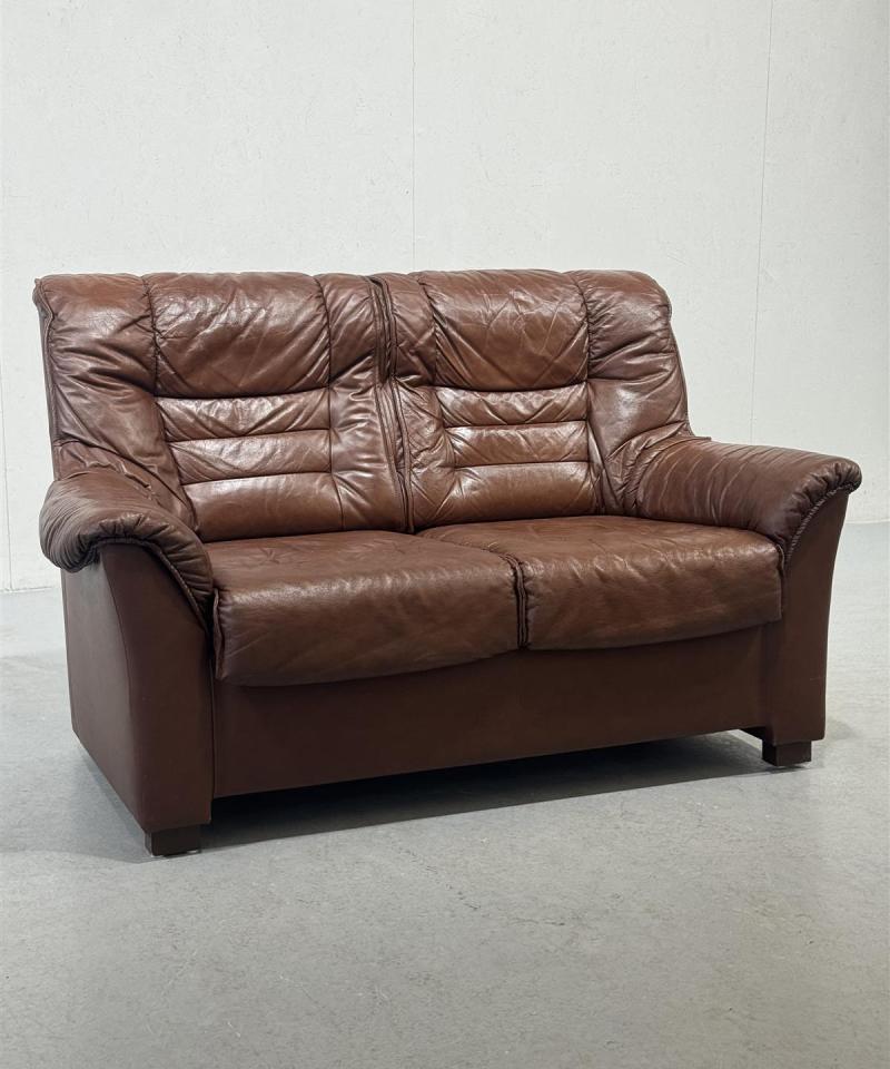 Asko 2-istuttava nahkasohva ruskea