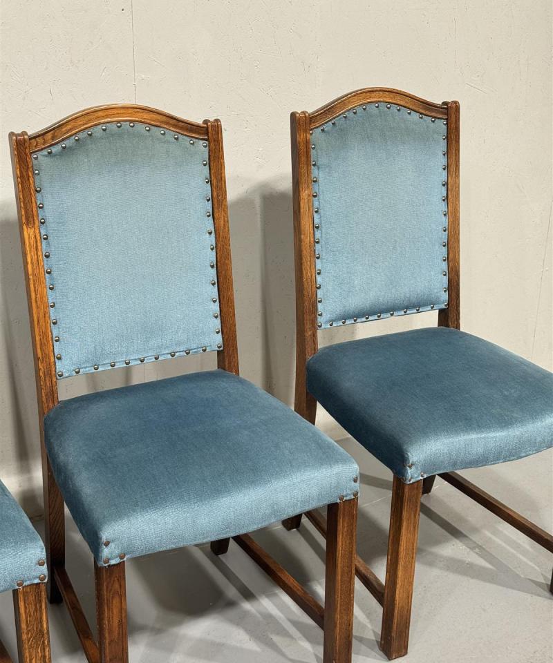 Vintage tuoli (4kpl), sininen sametti