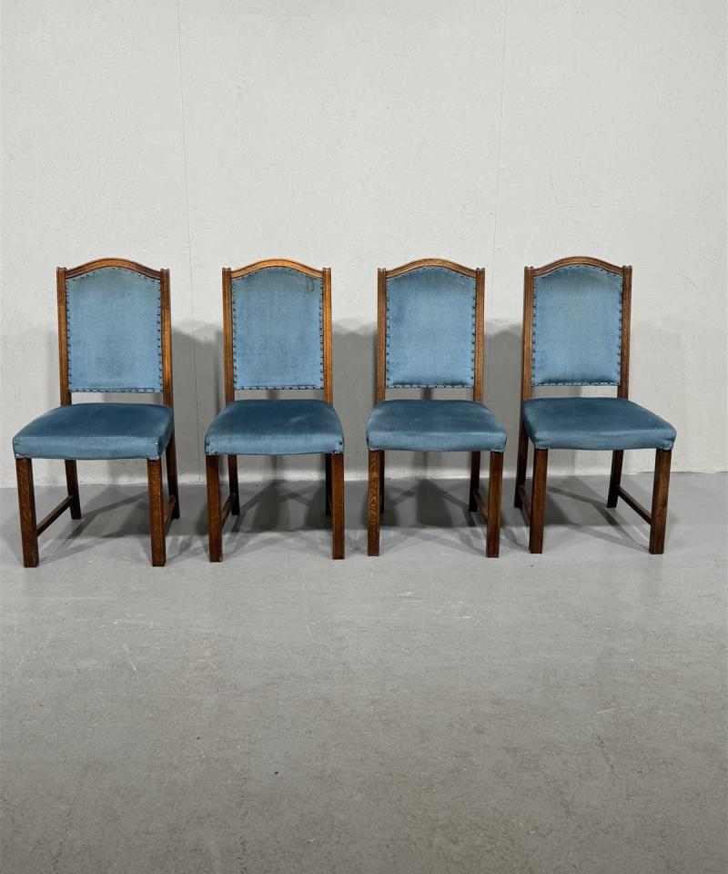 Vintage tuolit (4kpl), sininen verhoilu