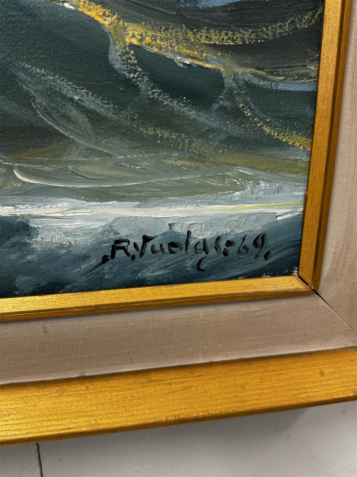 Taulu merimaisema öljyvärimaalaus Risto Vuolas