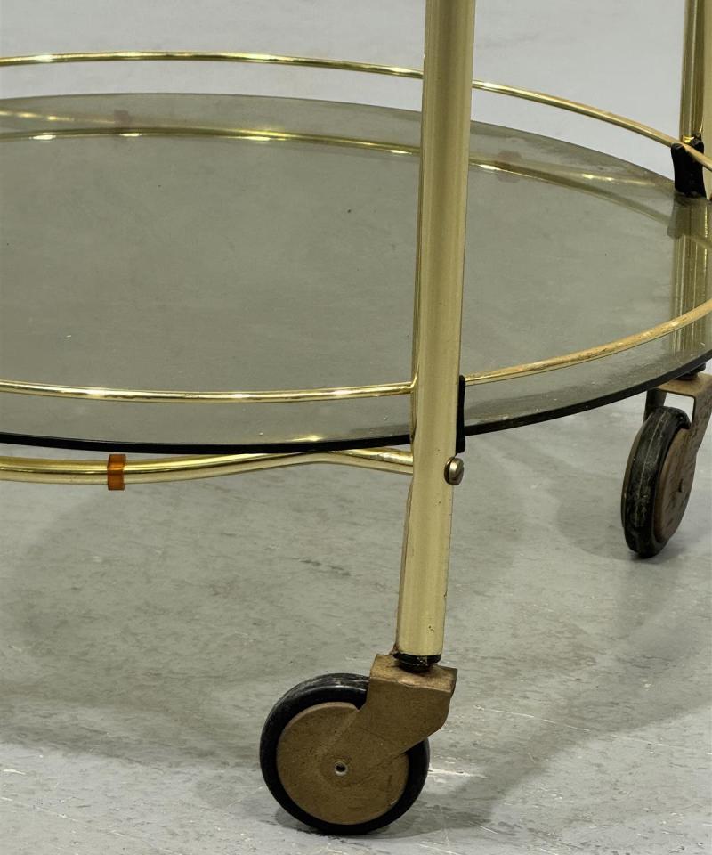 Art deco tarjoiluvaunu messinki