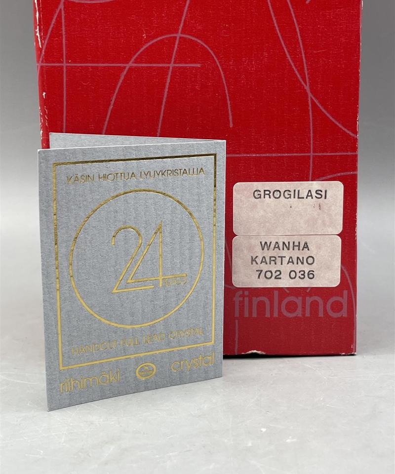 Nuutajärvi Wanha Kartano kristalli Grogilasi 6kpl