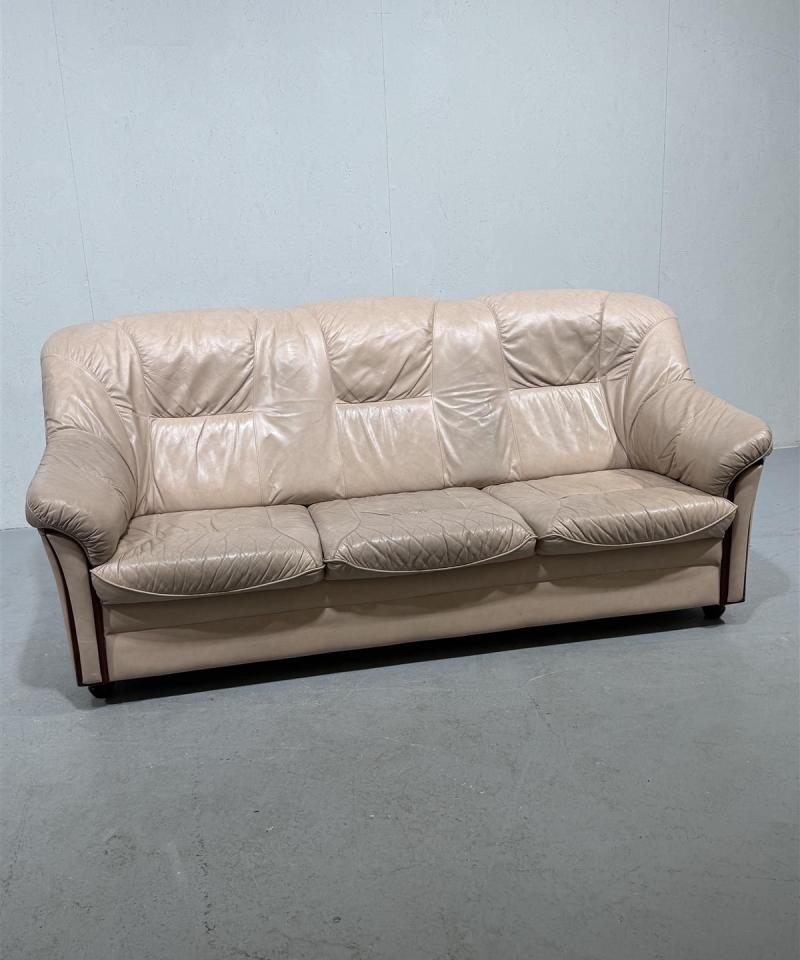 3-istuttava nahkasohva, beige