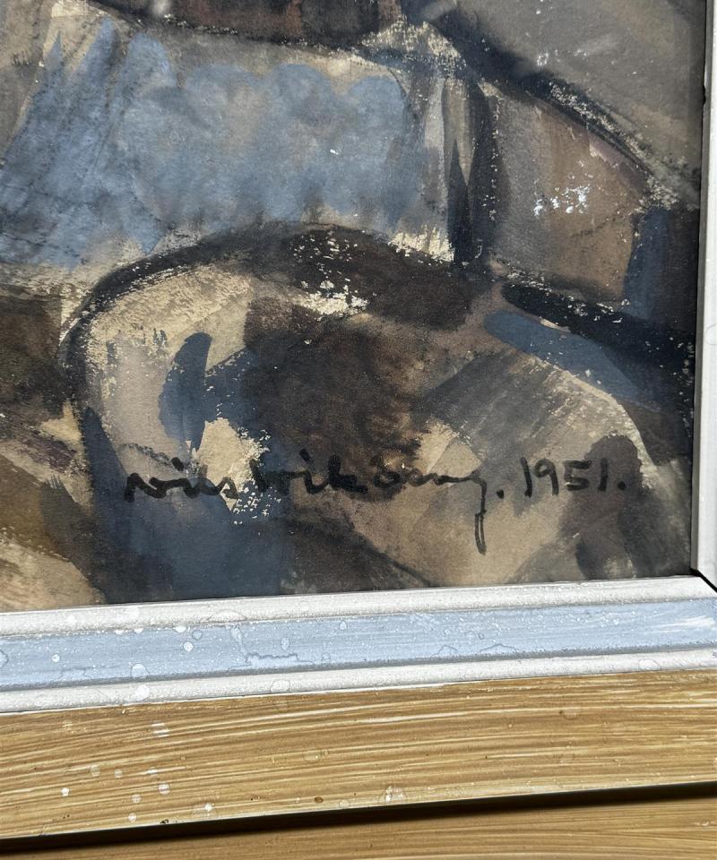 Taulu vesiväri Nils Wikberg 1951