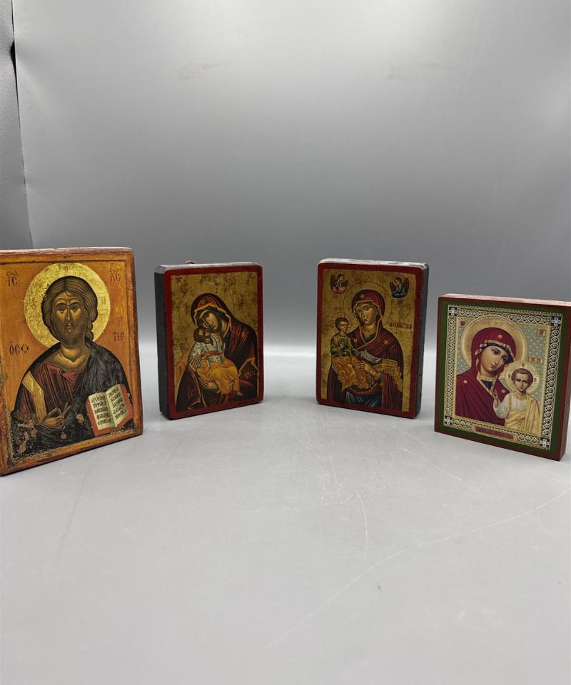 Pienet ikoni puutaulut (4 kpl)