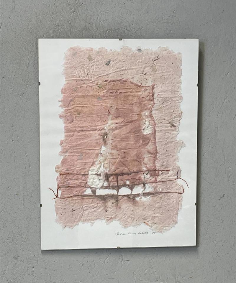 Taulu ”Silta” käsinvalmistettu paperi teos, Ritva-Leena Lehto