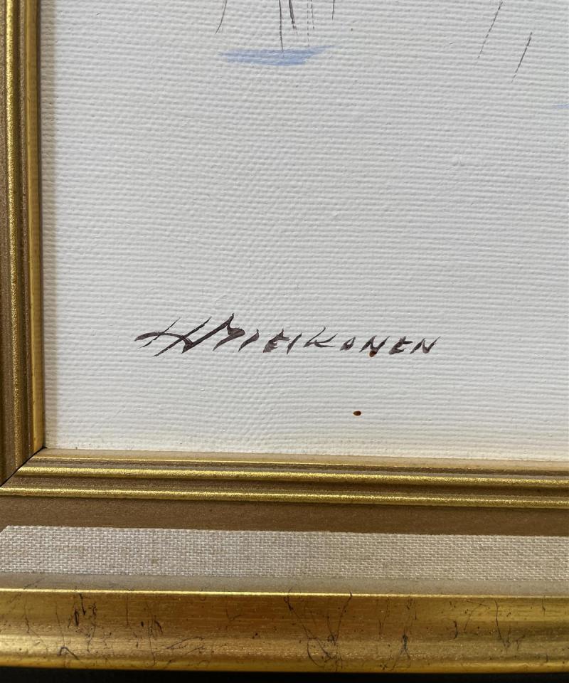 Taulu Talvimaisema öljyväri, Helge Mieskonen