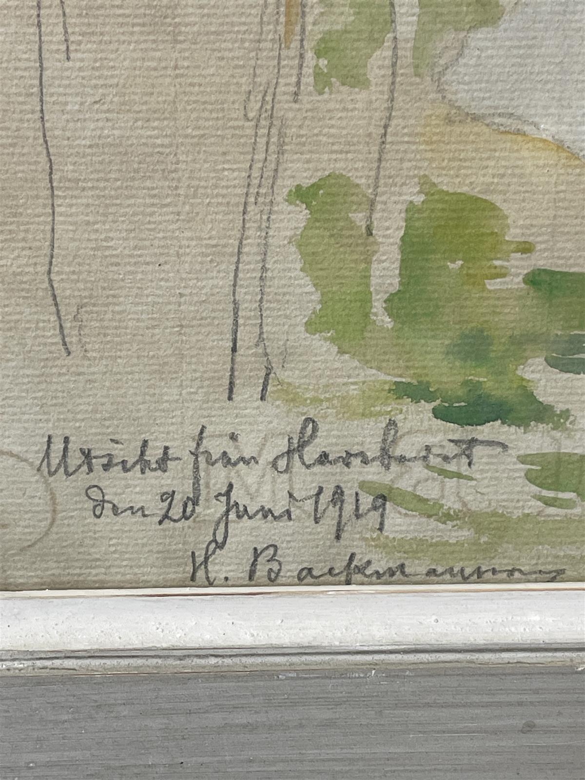 Taulu maisema vesiväri, Hugo Backmansson