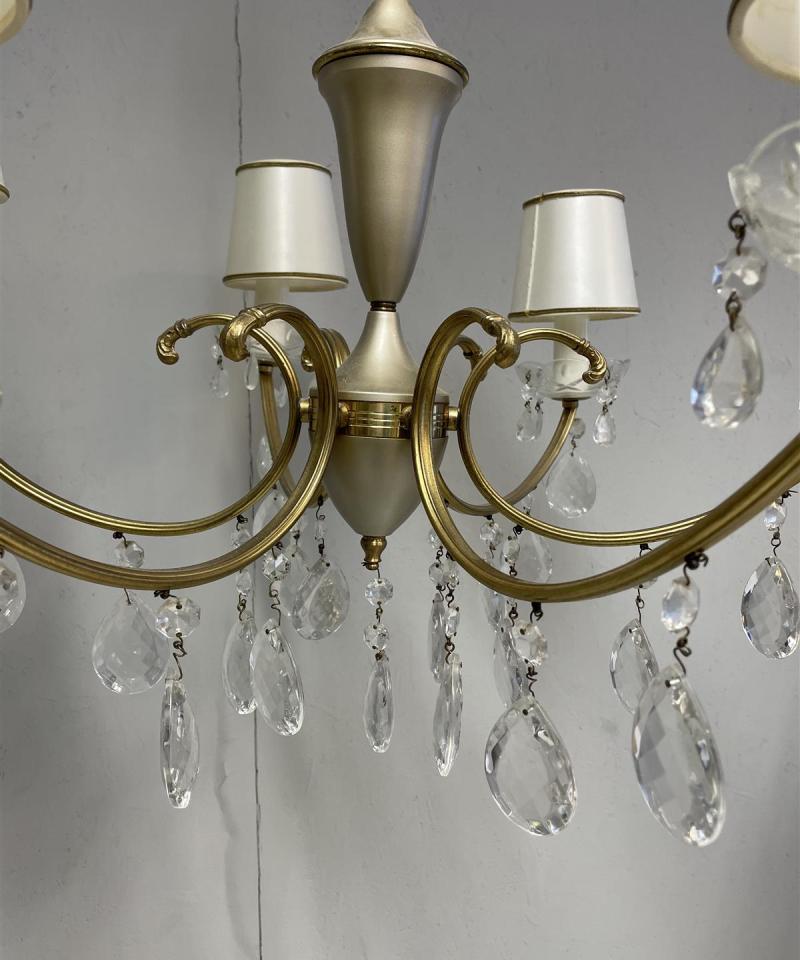 Vintage kristalli kattokruunu 6-valopistettä
