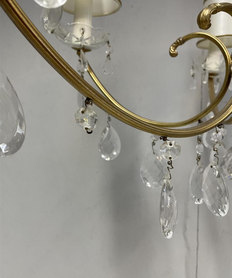 Vintage kristalli kattokruunu 6-valopistettä