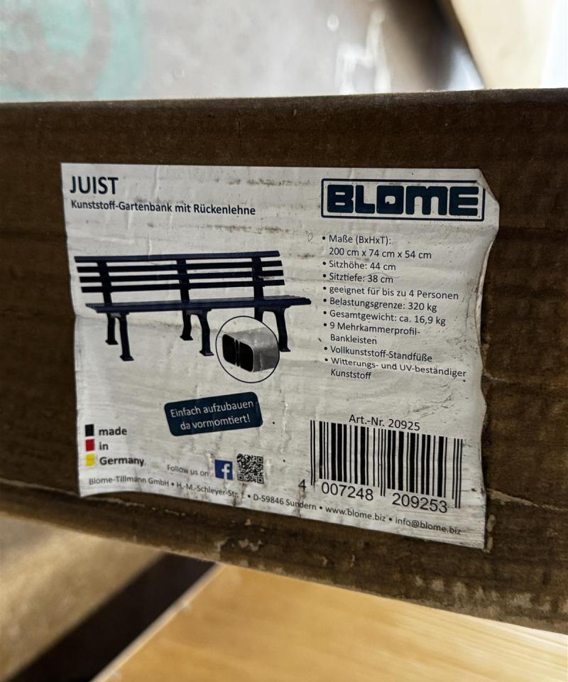 Blome Juist sininen puutarhapenkki (uusi)