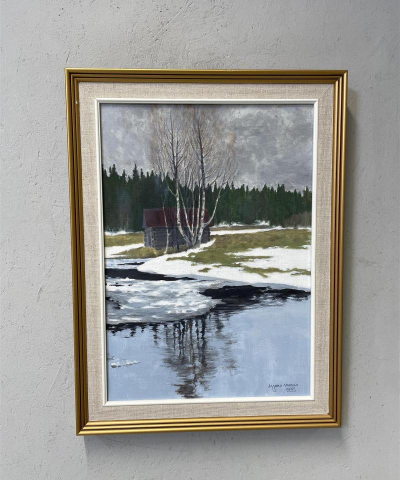 Taulu maisema öljyväri, Jaakko Ahopalo 1977