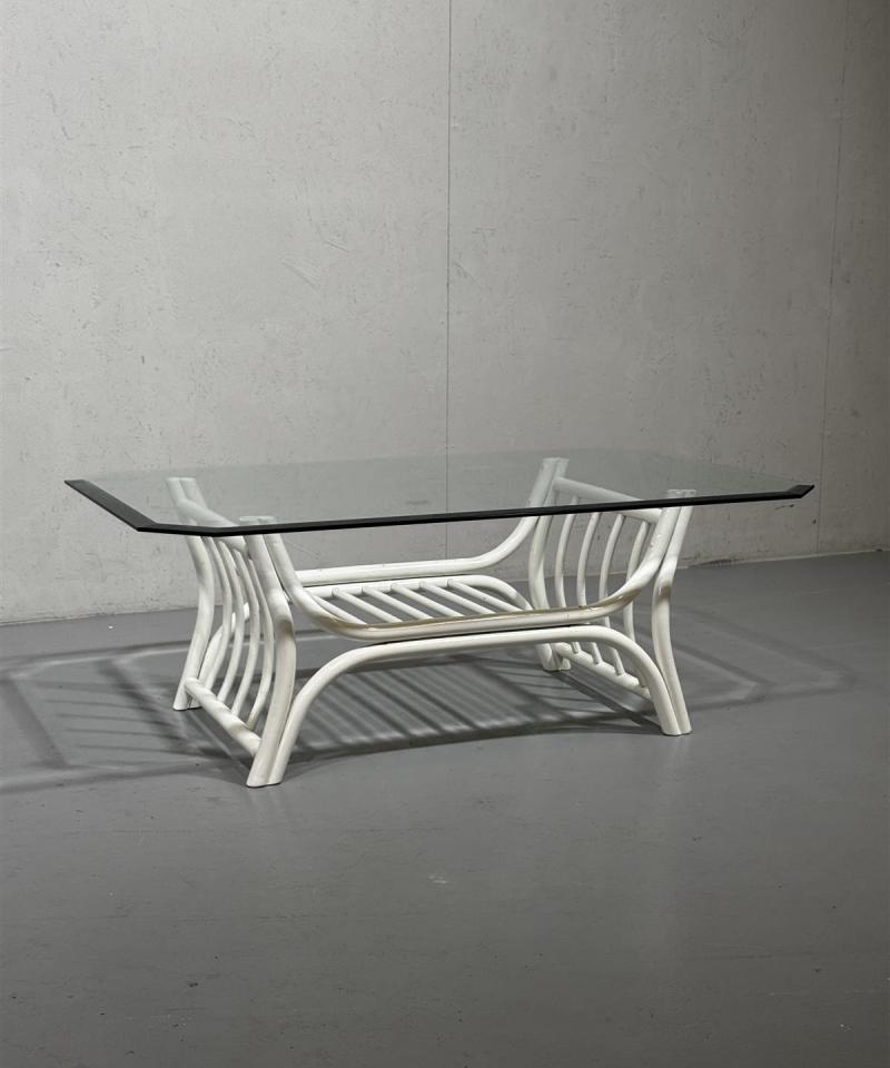 Sohvapöytä rottinki lasitaso 130x80