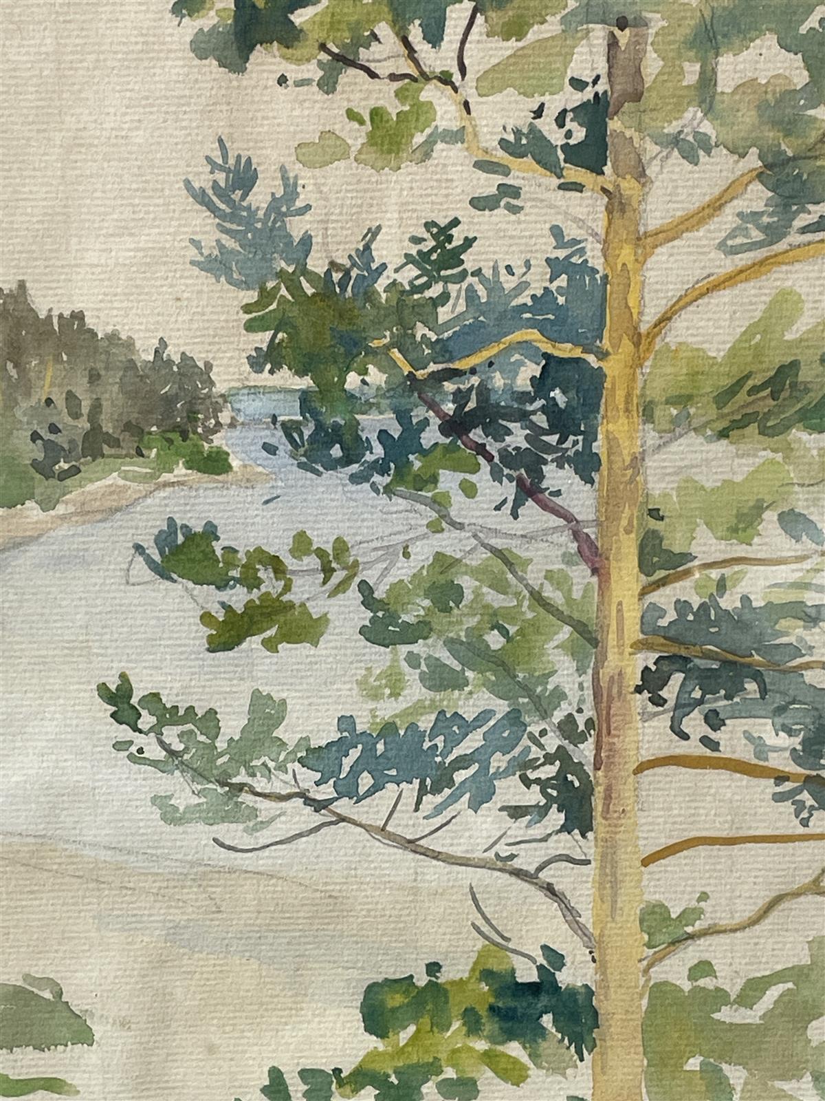 Taulu maisema vesiväri, Hugo Backmansson