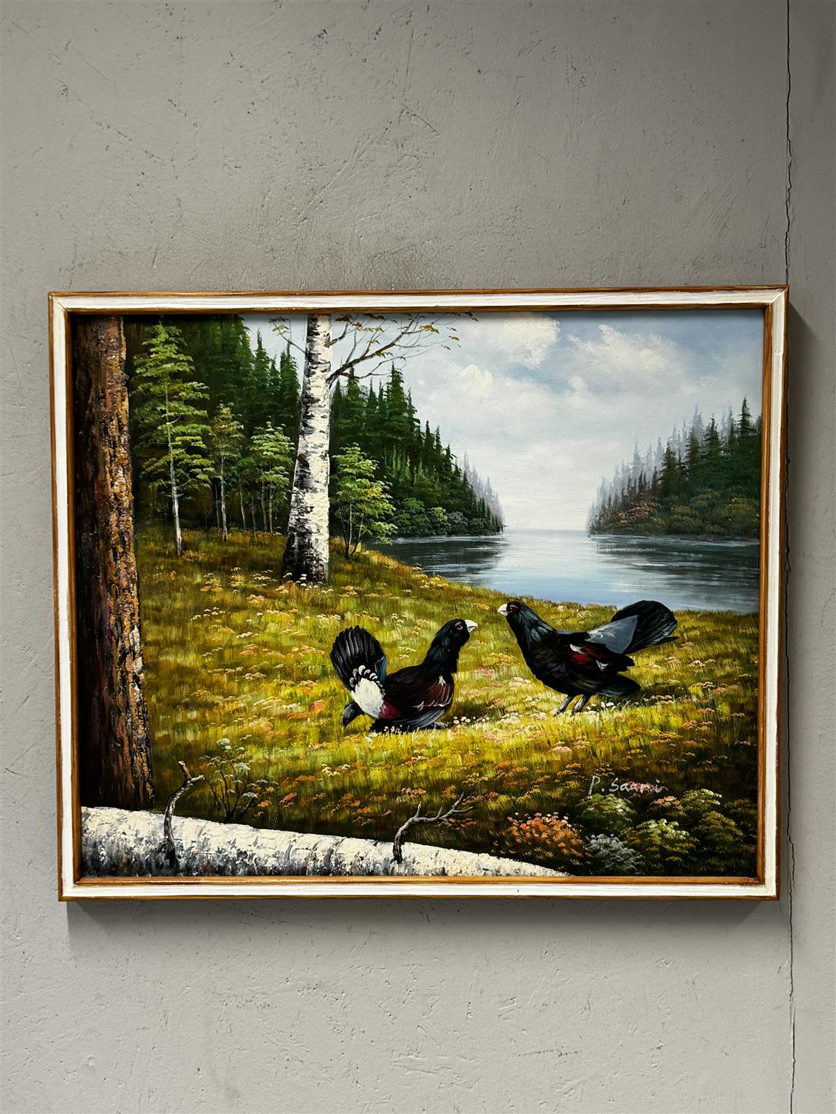 Taulu öljyväri metsot P Saari