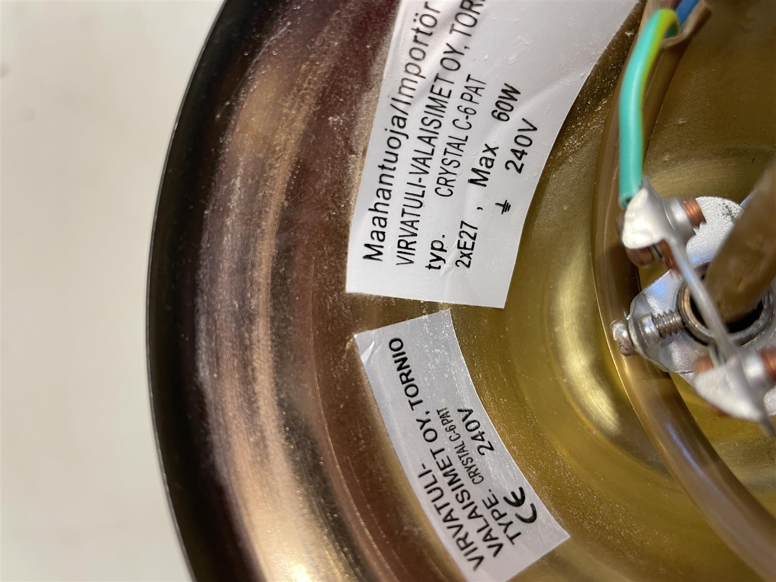 Virvatuli kattokruunu kristalli