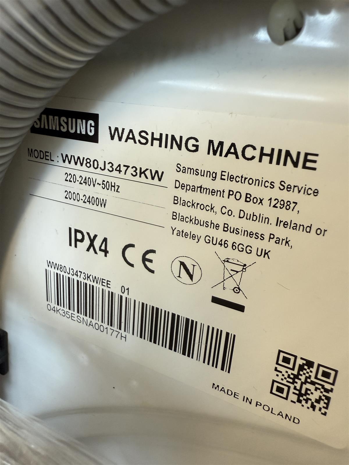 Samsung WW80J3473KW pesukone