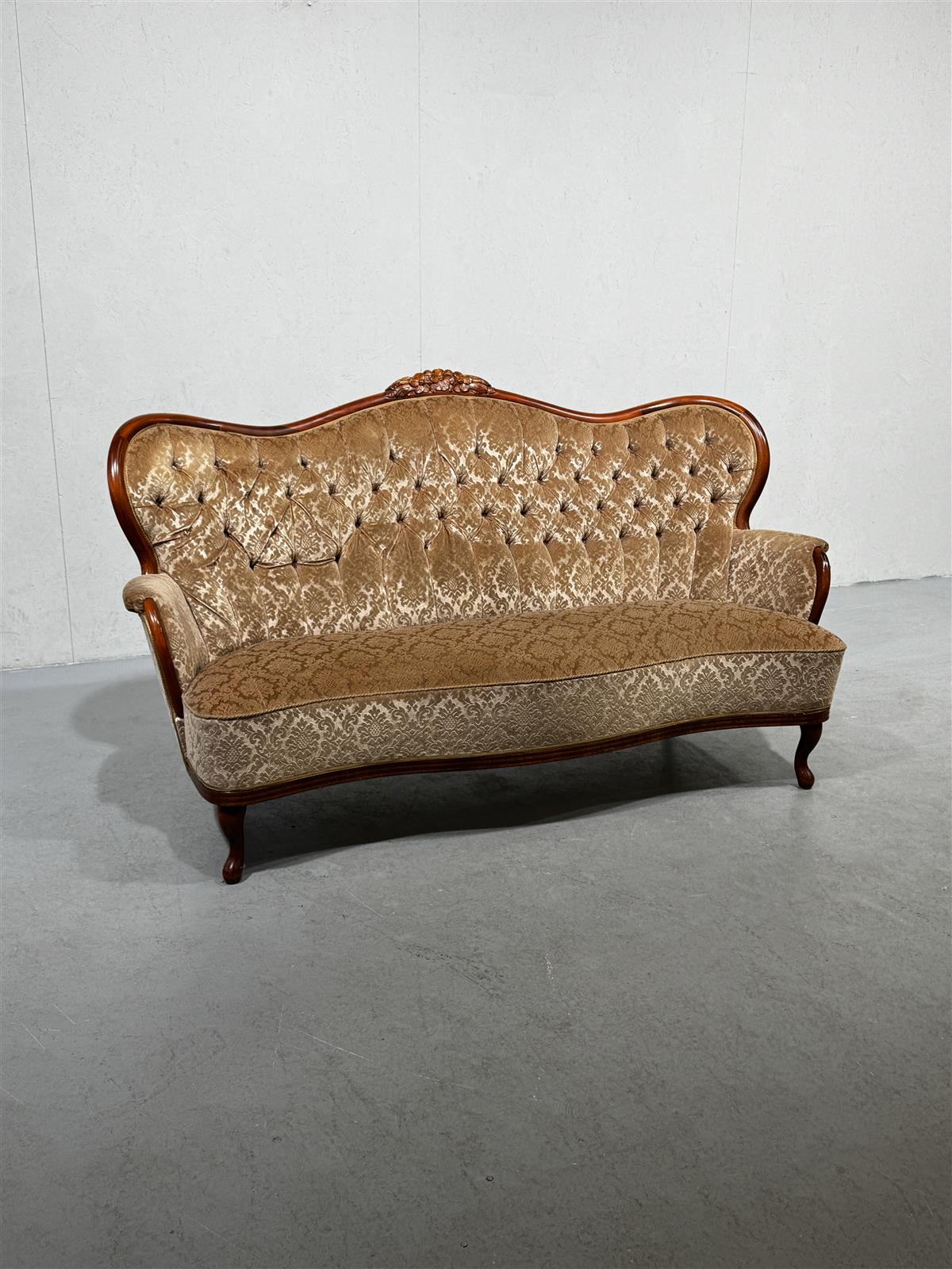 Vintage Rokokoo sohva vakosametti