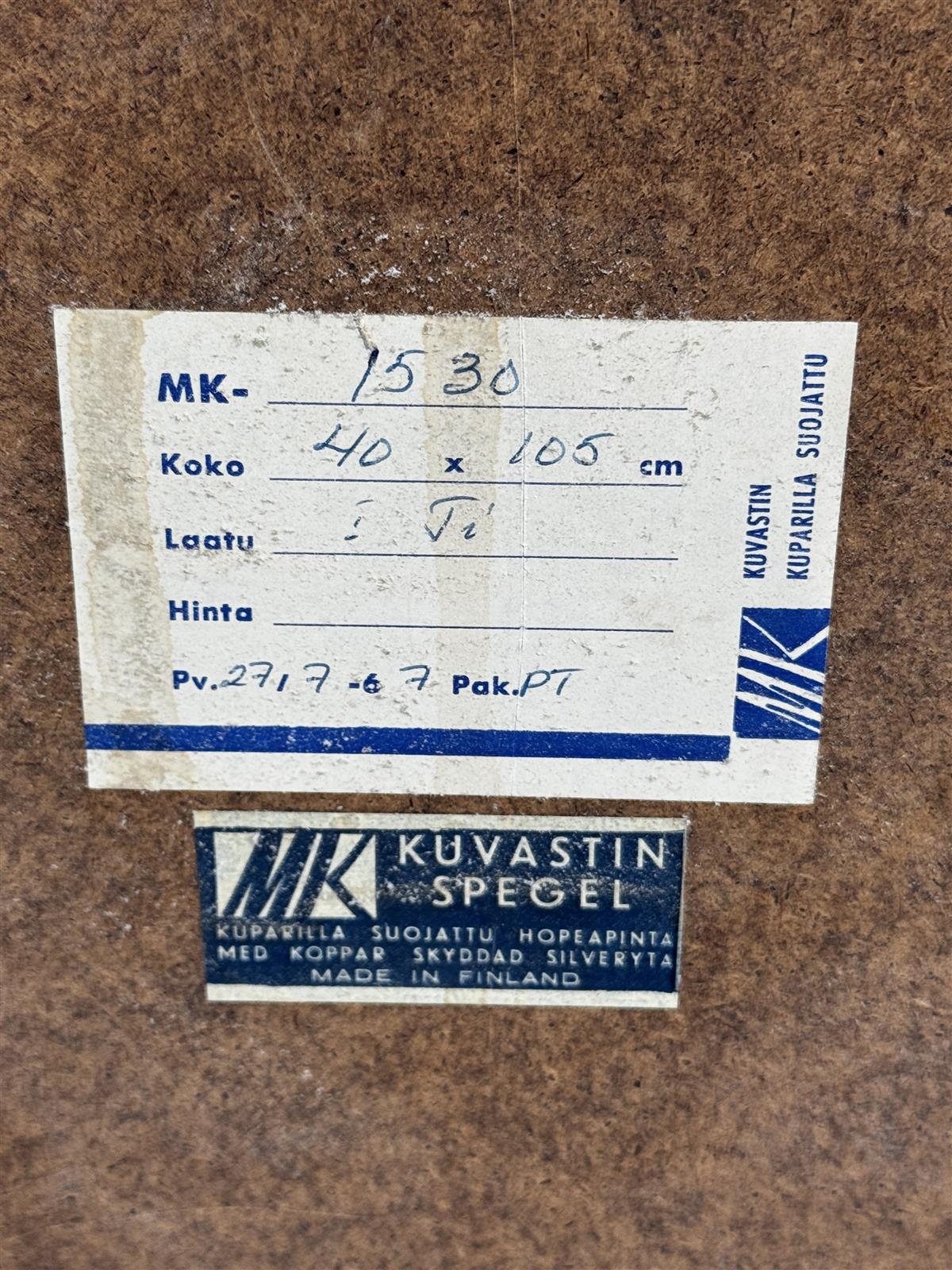 Vintage teak peili 40x105cm