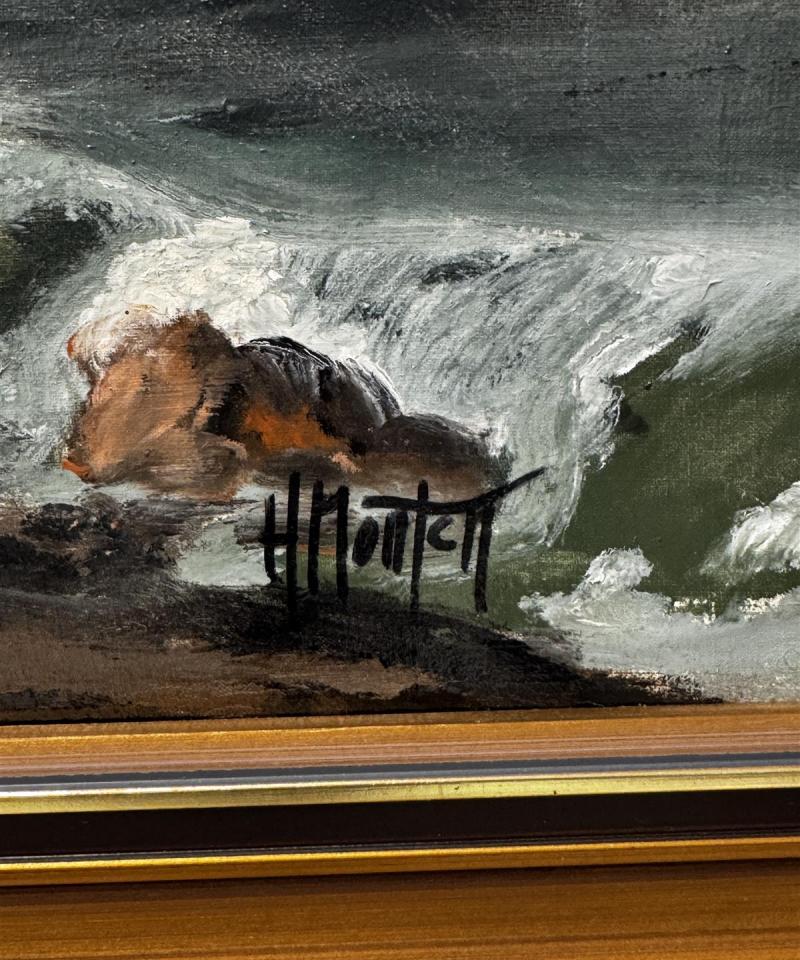 Taulu merimaisema öljyvärimaalaus Helge Monten