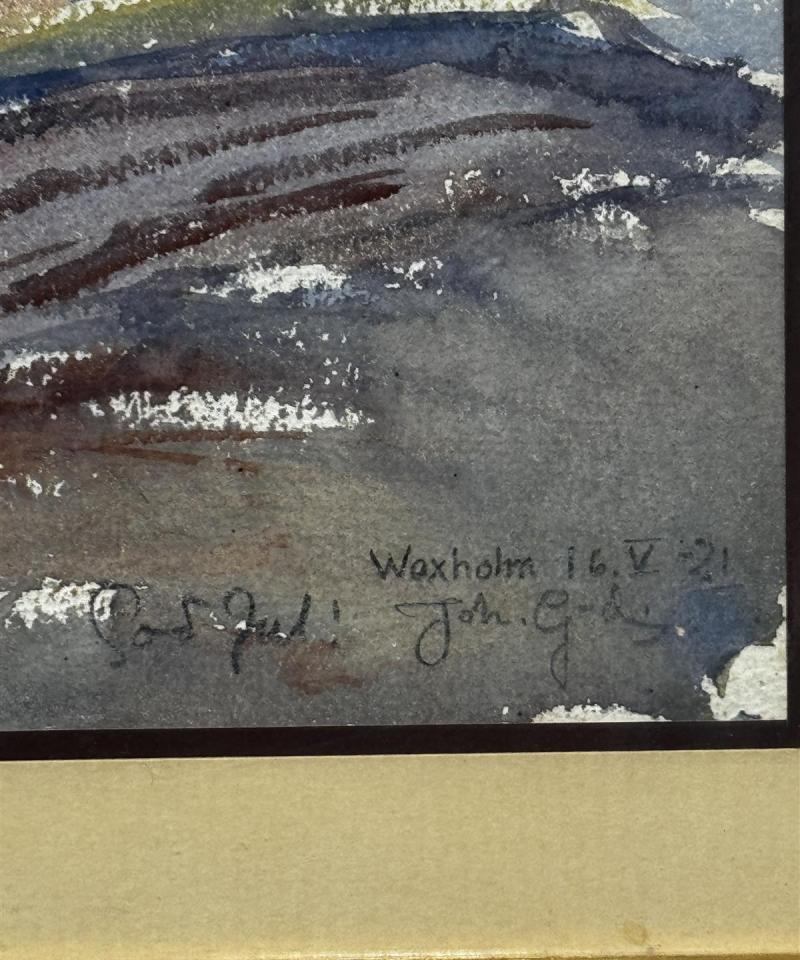 Taulu vesivärimaalaus maisema Johannes Gebhard