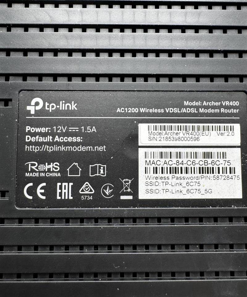 TP-Link Archer VR400 AC1200 reititin