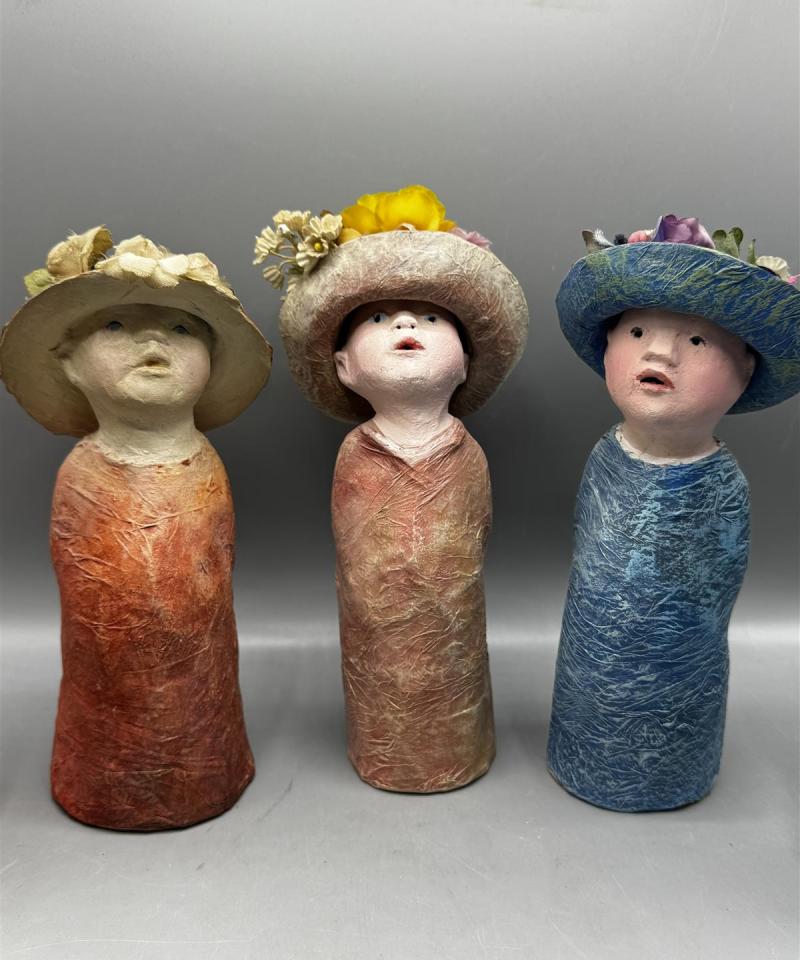 Lilli paperimassa veistokset (5 kpl) Mirjami Skarp