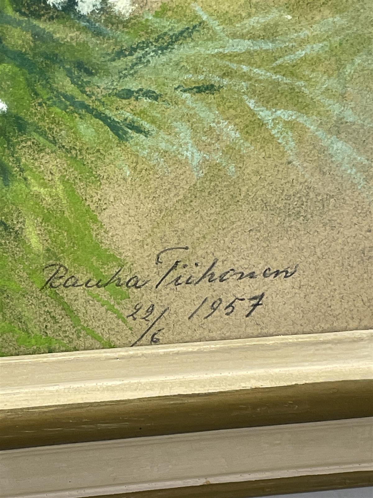 Taulu Kukkamaalaus pastelli, Rauha Tiihonen 1957