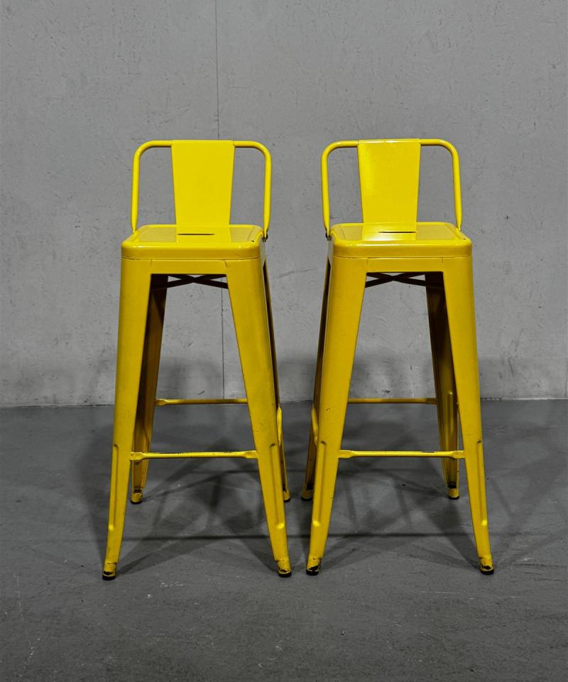 Korkea metallijakkara (2kpl) keltainen