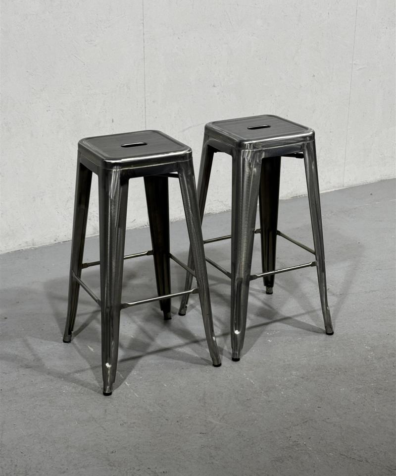 Industrial baarijakkarat (2kpl) harmaa metalli