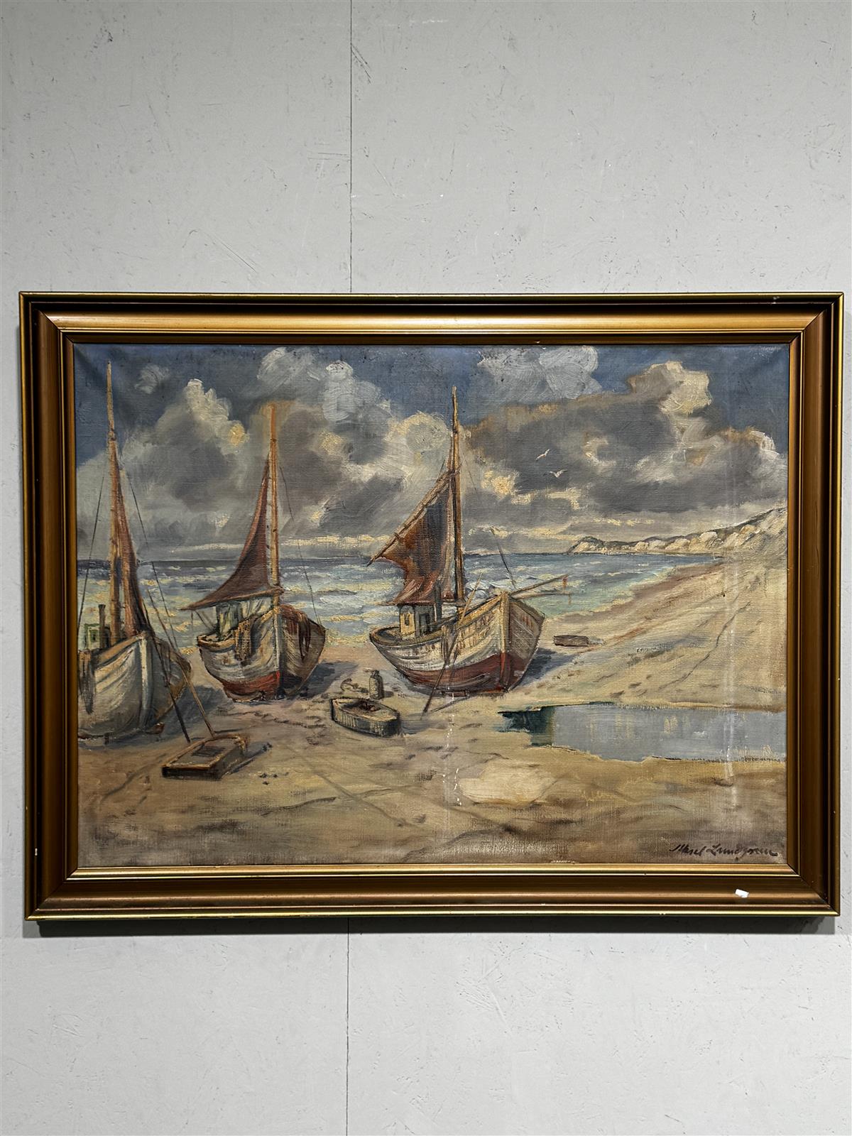 Taulu öljyväri merimaisema Aksel Lundgren