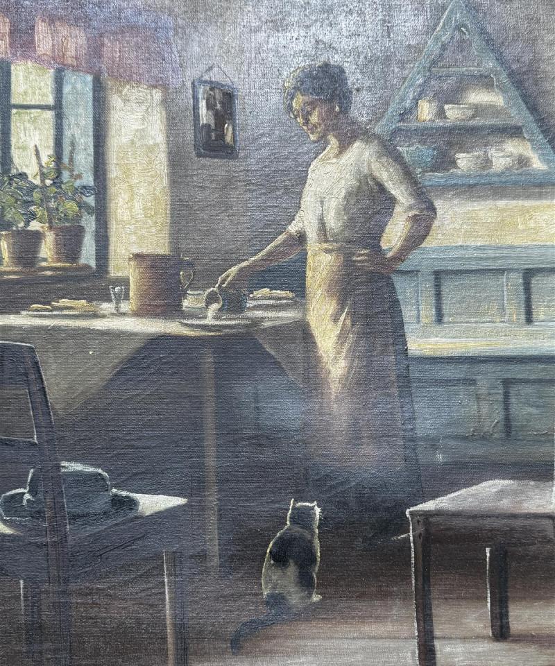 Taulu öljyväri sisätilanäkymä V. Ems.