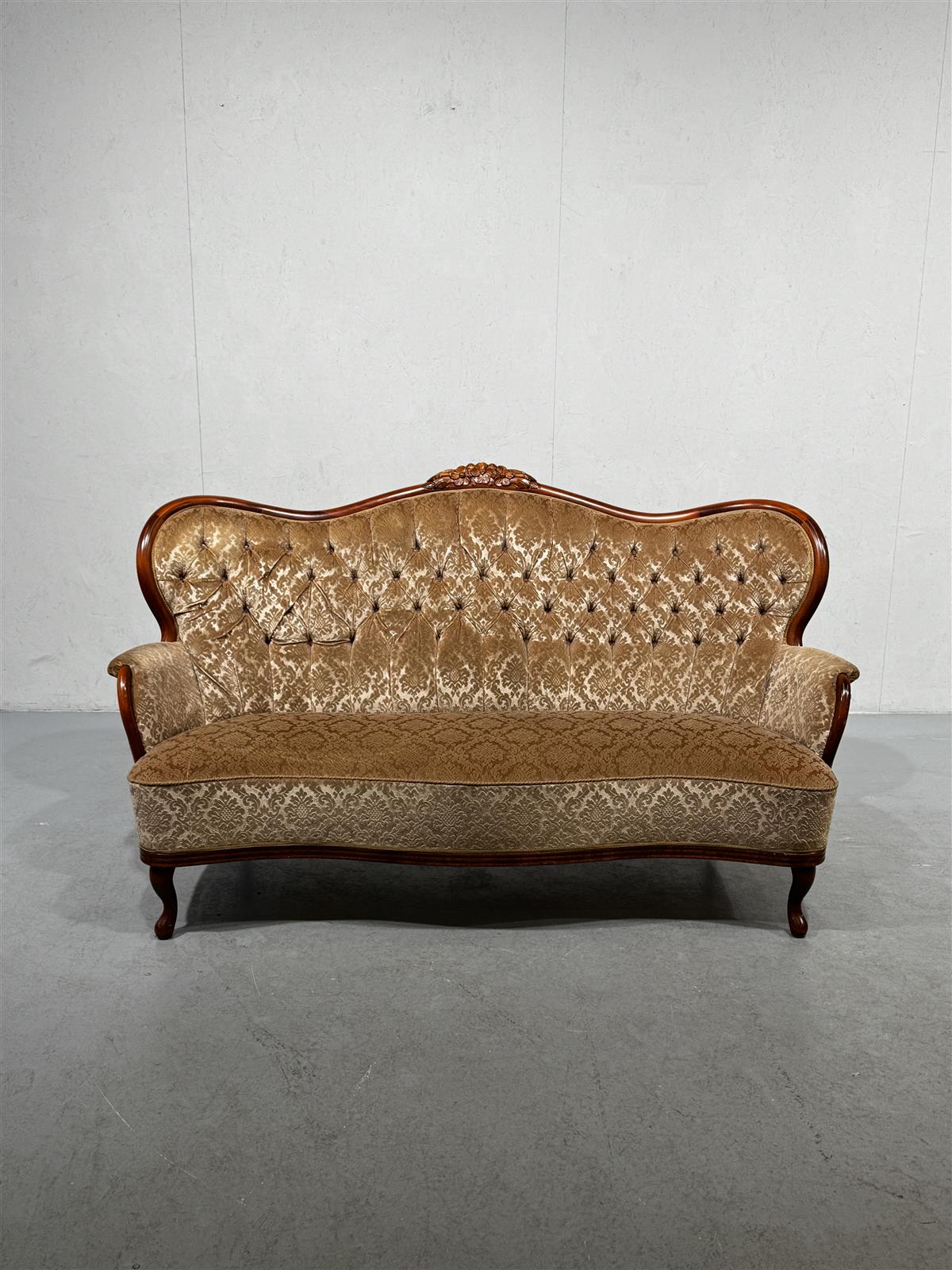 Vintage Rokokoo sohva vakosametti