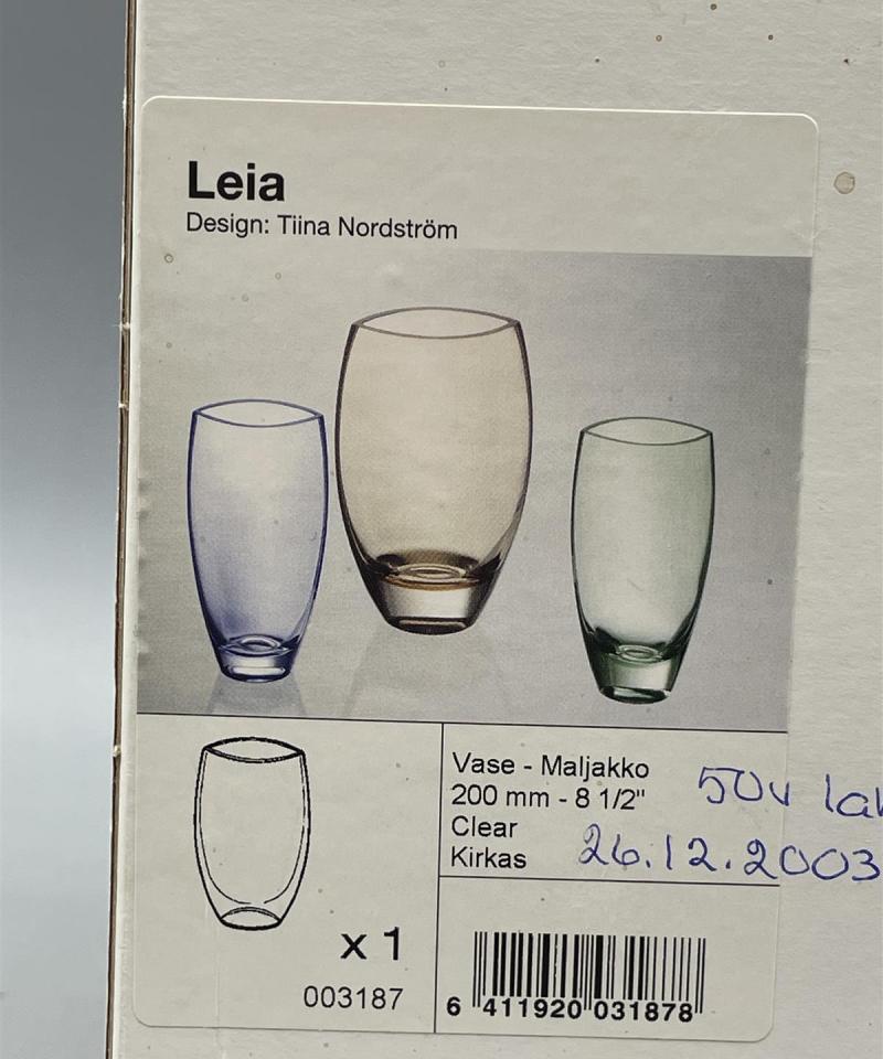 Iittala Leia maljakko kirkas 200mm, Tiina Nordström