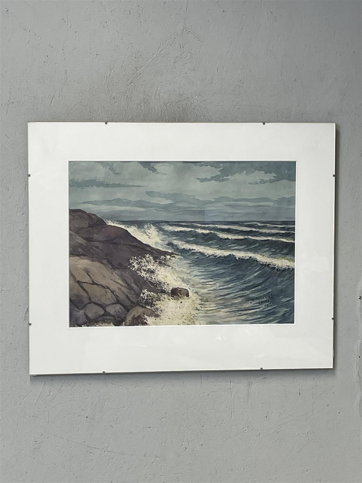 Taulu merimaisema teos, M Miikkola