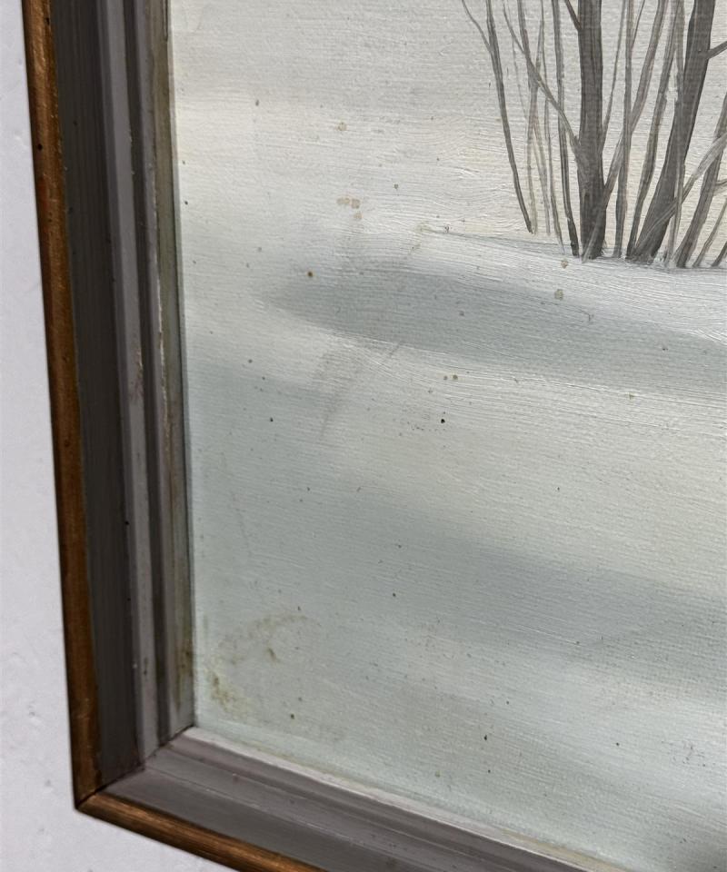 Taulu öljyväri talvimaisema V Kivimäki