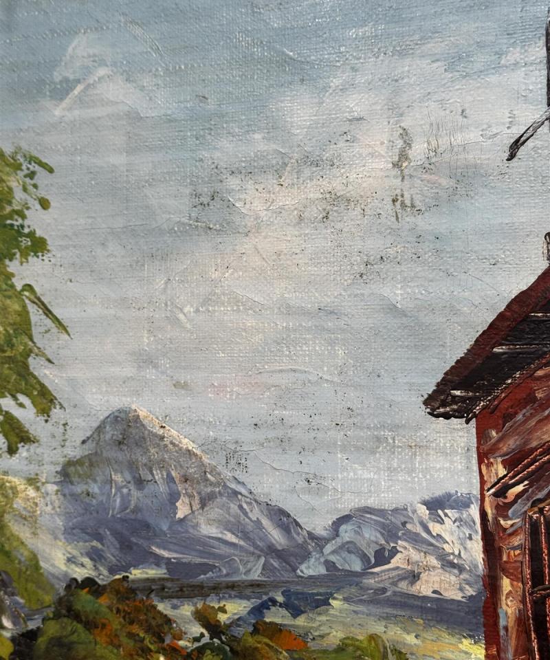 Taulu öljyväri maisema tunnistamaton