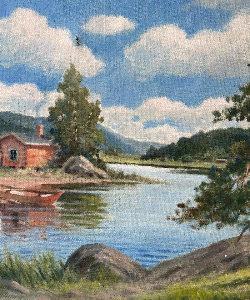 Taulu Maisema öljyväri, Uuno Soldan