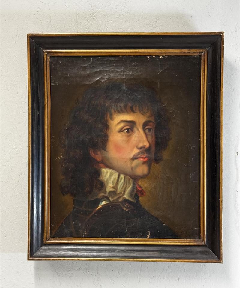 Taulu "Miehen rintakuva, kopio van Dyckin mukaan" kopio Fanny Lundahl