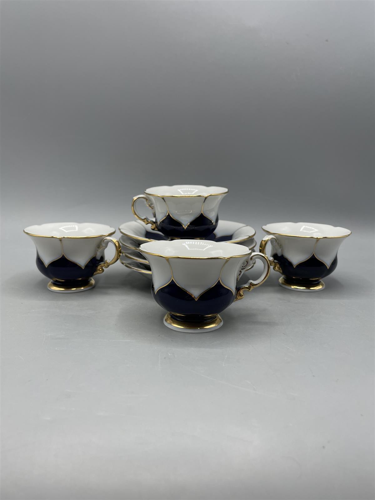 Meissen Posliini kahvikupit ja lautaset 4kpl