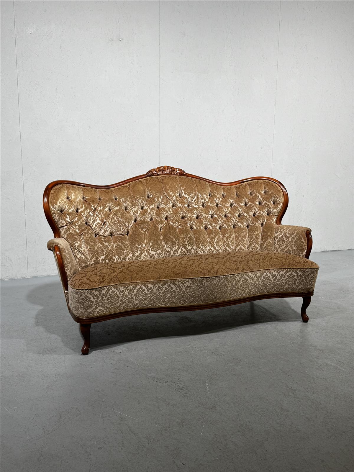Vintage Rokokoo sohva vakosametti