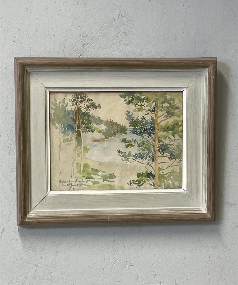 Taulu maisema vesiväri, Hugo Backmansson