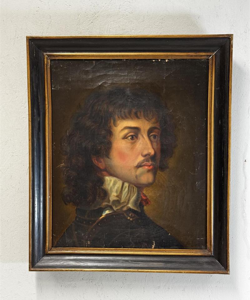 Taulu "Miehen rintakuva, kopio van Dyckin mukaan" kopio Fanny Lundahl